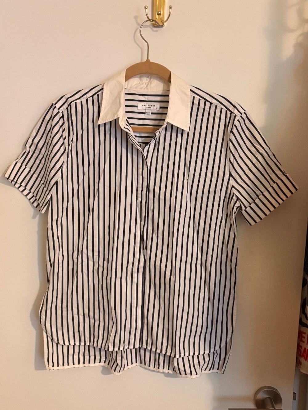 Equipment femme striped collared blouse